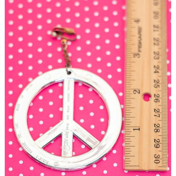 Vintage Silver Peace Symbol Clip On Earrings - P20 - Picture 2 of 2